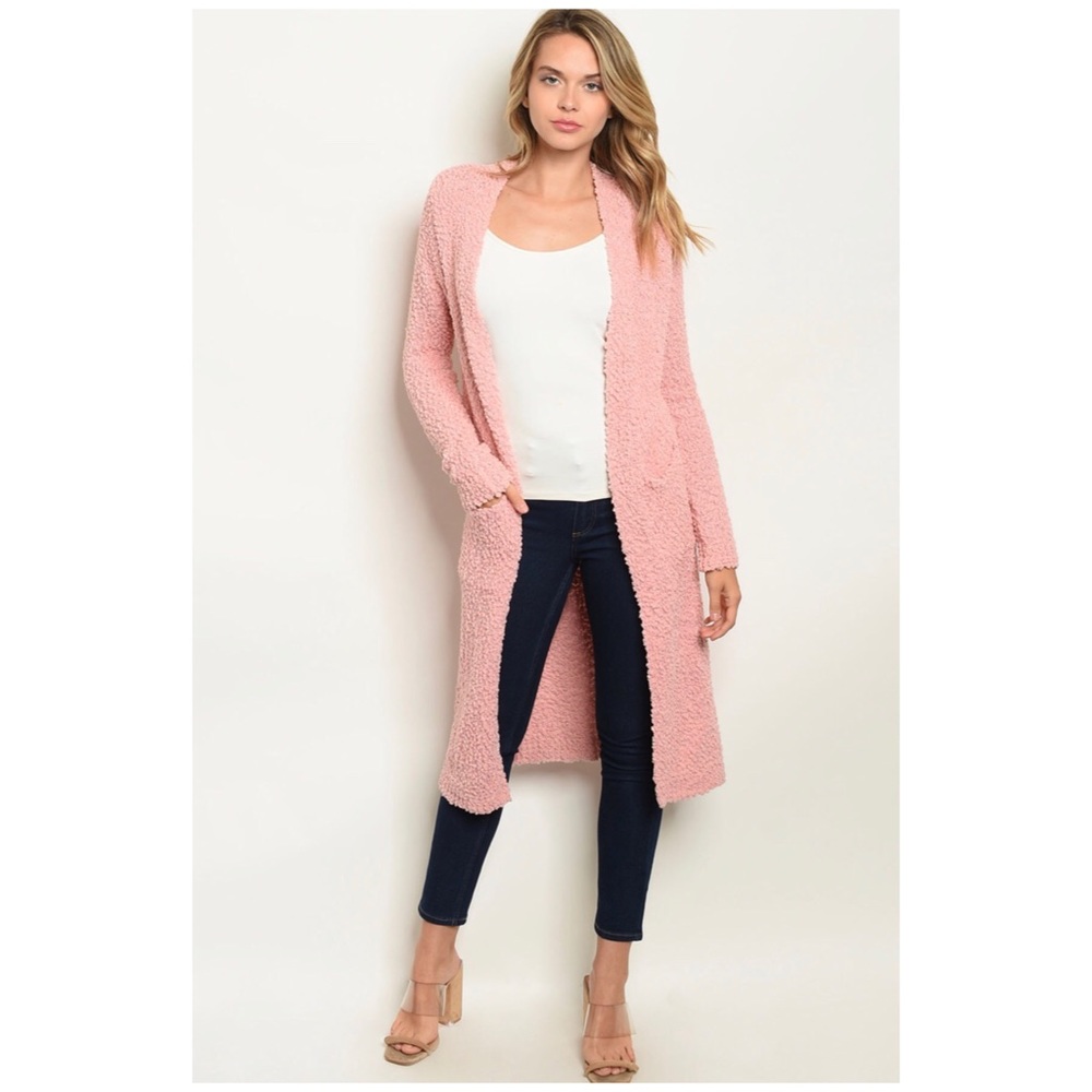 ❄️LAST2️⃣//BLUSH POPCORN MIDI CARDIGAN - Picture 3 of 10